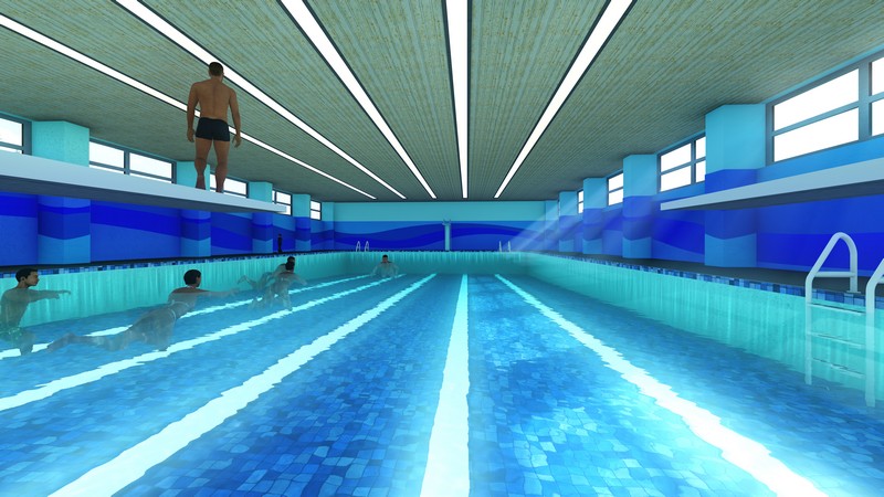 Students doing swimming